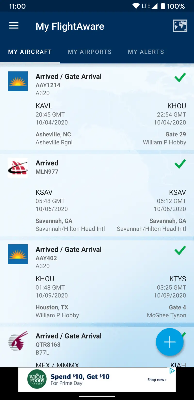 FlightAware Flight Tracker screenshot
