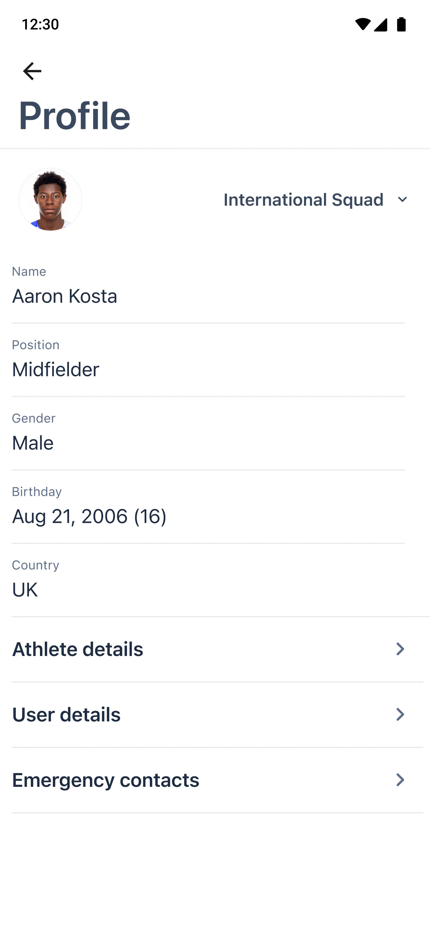 Athlete screenshot