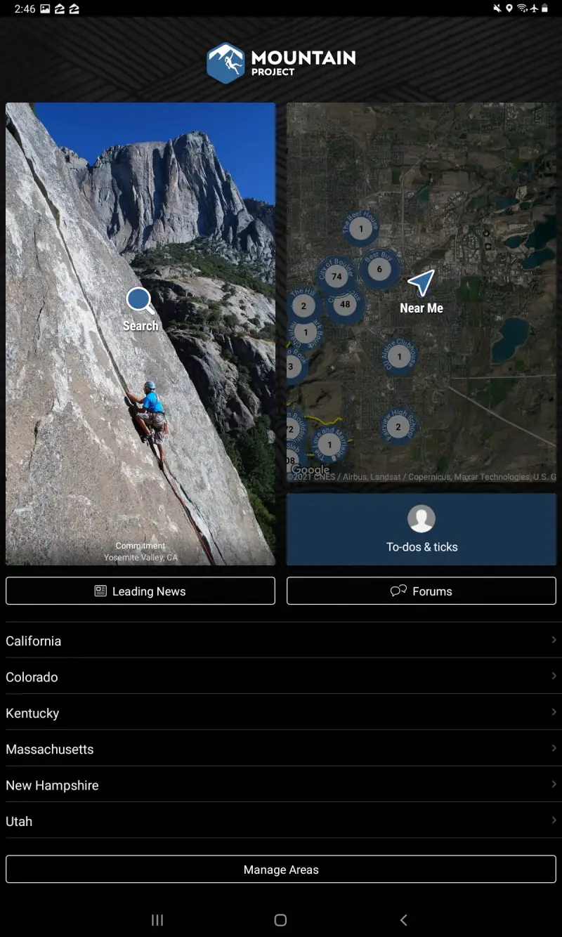Mountain Project screenshot
