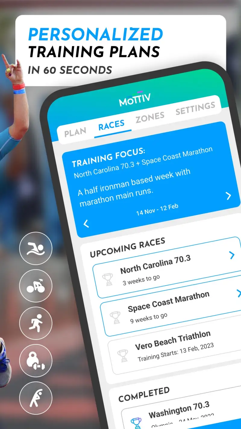 5K, Triathlon, Marathon Plans screenshot