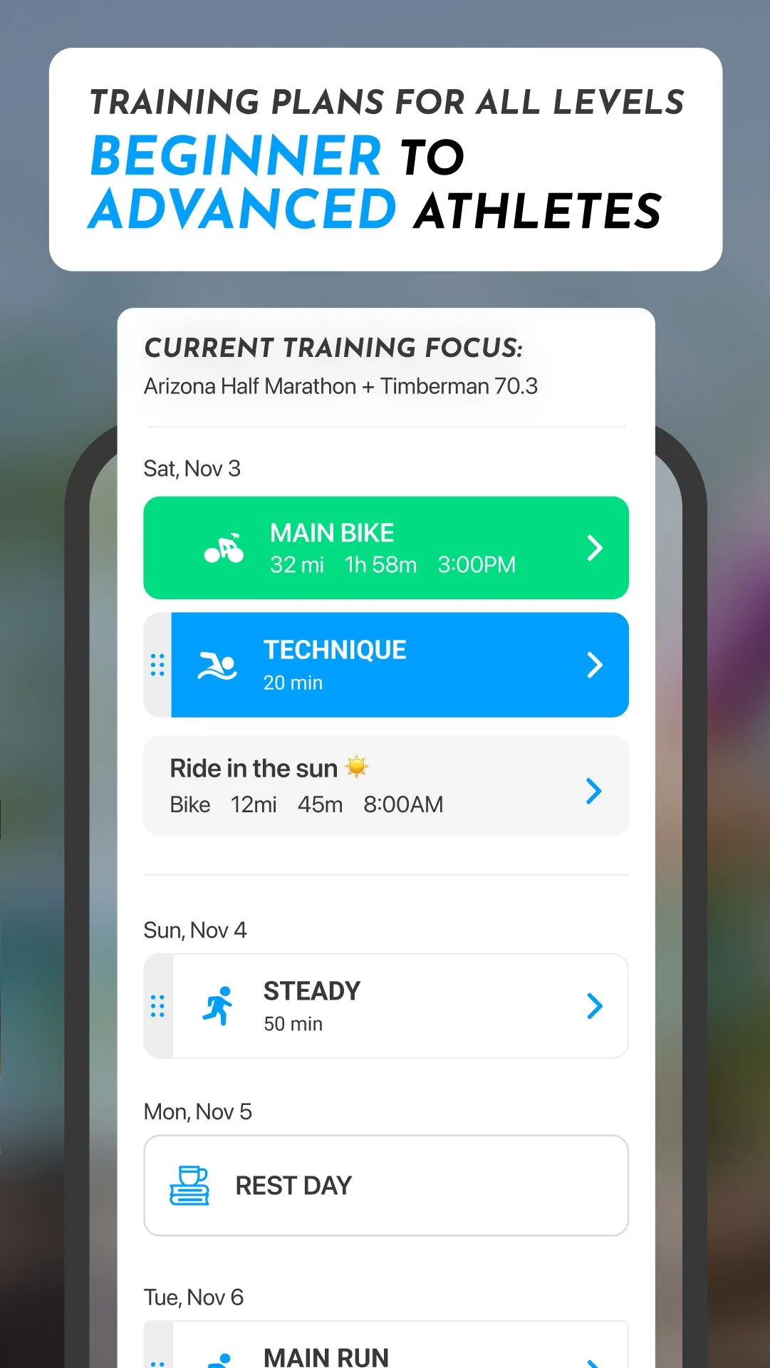 5K, Triathlon, Marathon Plans screenshot