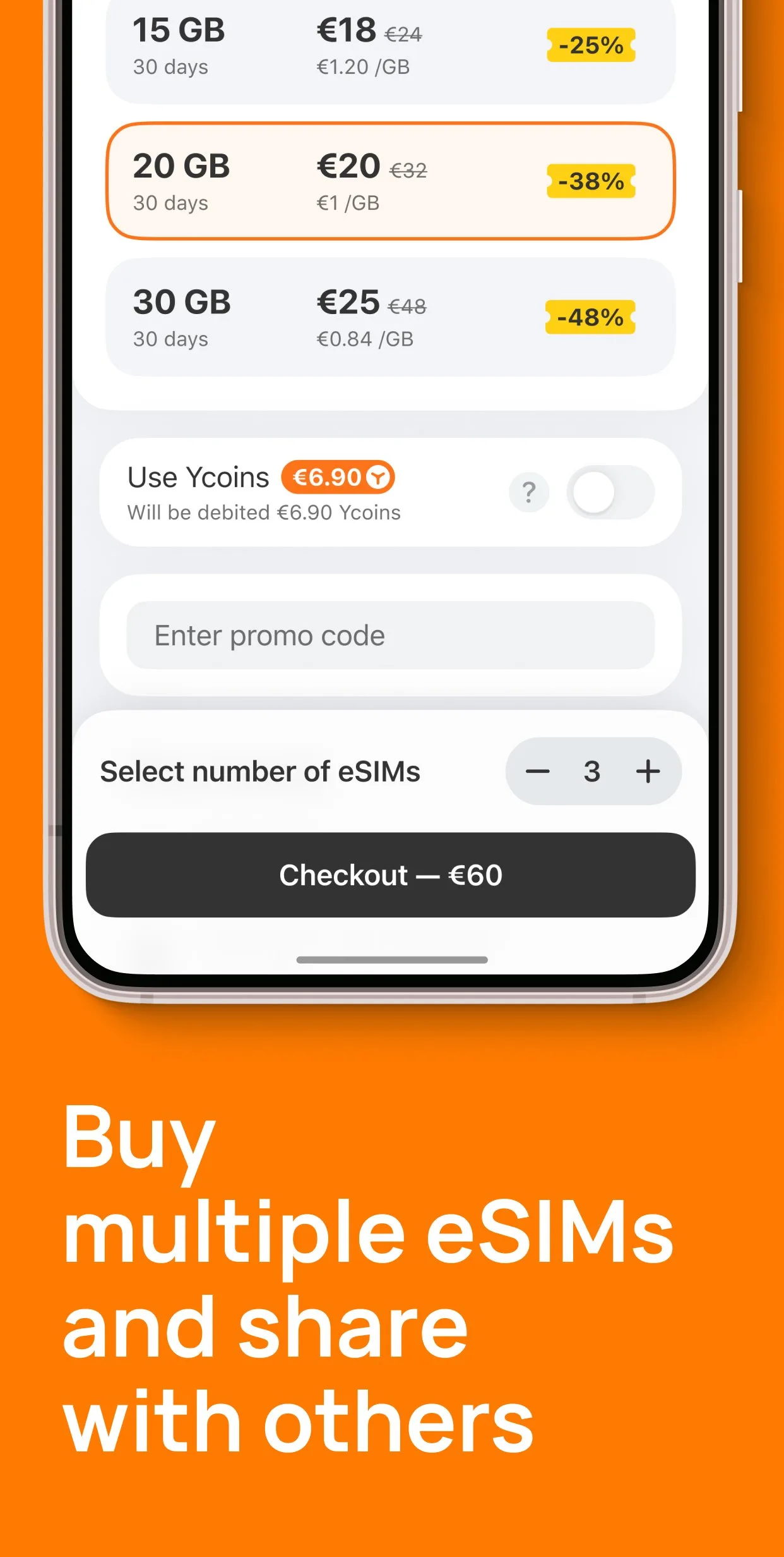 Yesim: eSIM & Mobile Data screenshot