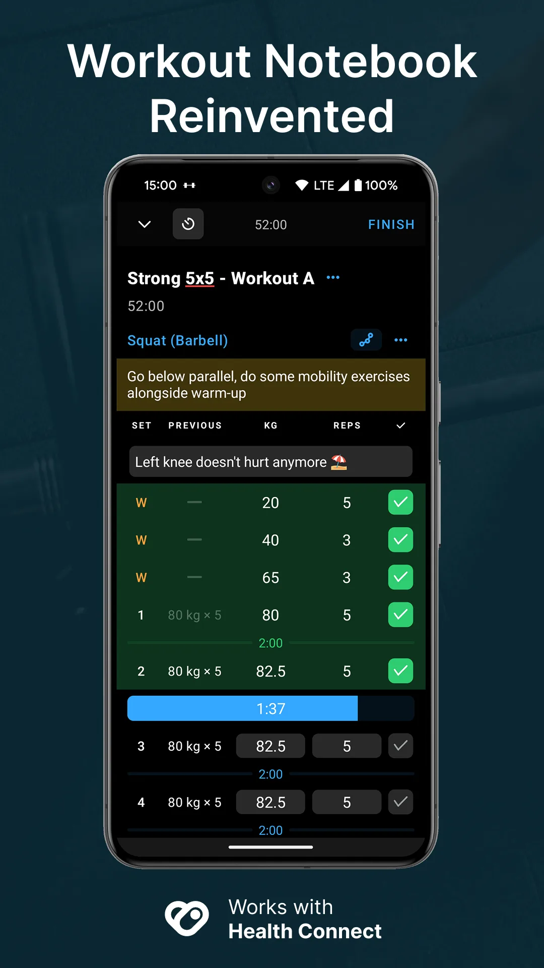 Strong Workout Tracker Gym Log screenshot