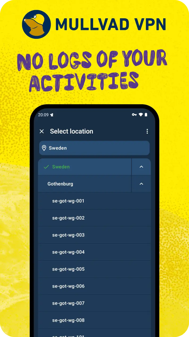 Mullvad VPN screenshot